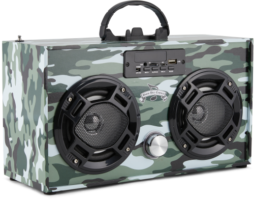 Green Camo Wireless Boombox with FM Radio
