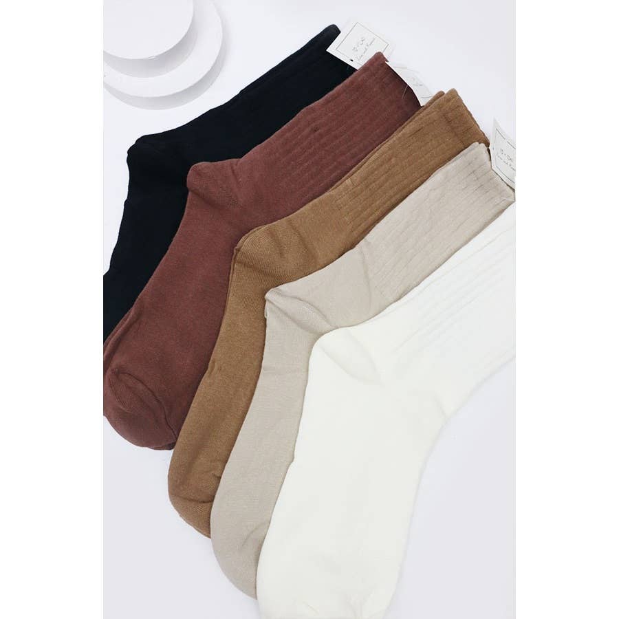 Basic Style All Year Neutral Tone Socks