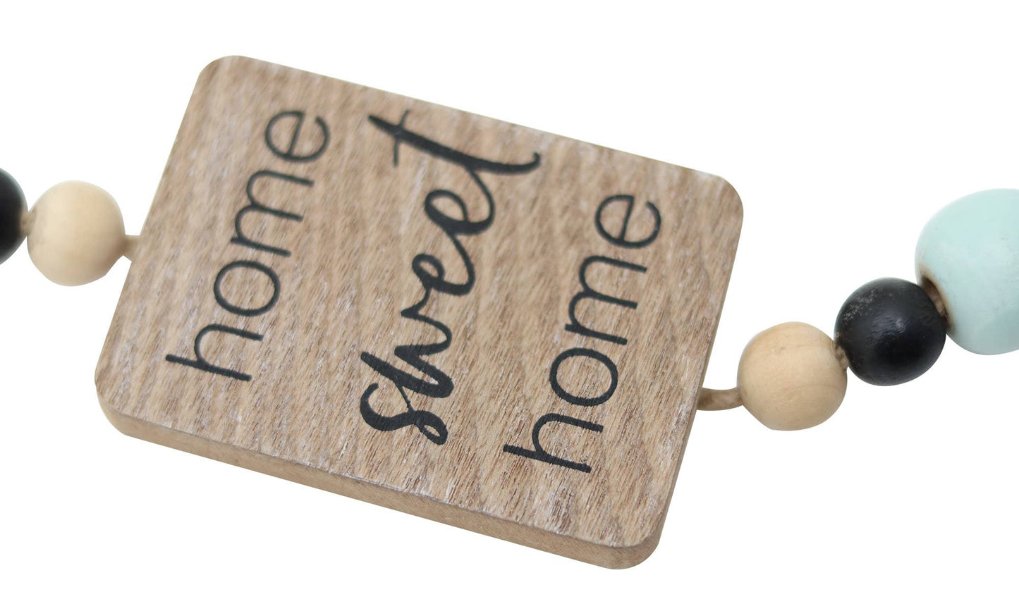 Home Sweet Home Wood Beads Decor with Jute Tassels