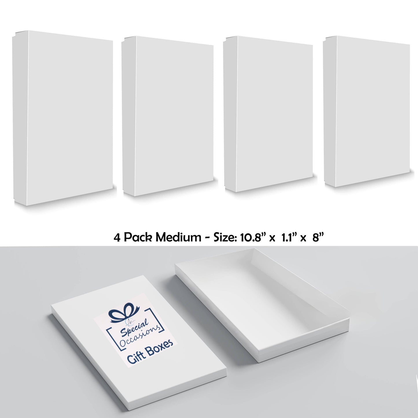 White Gift Boxes Set – Medium, Large, X-Large & Jumbo