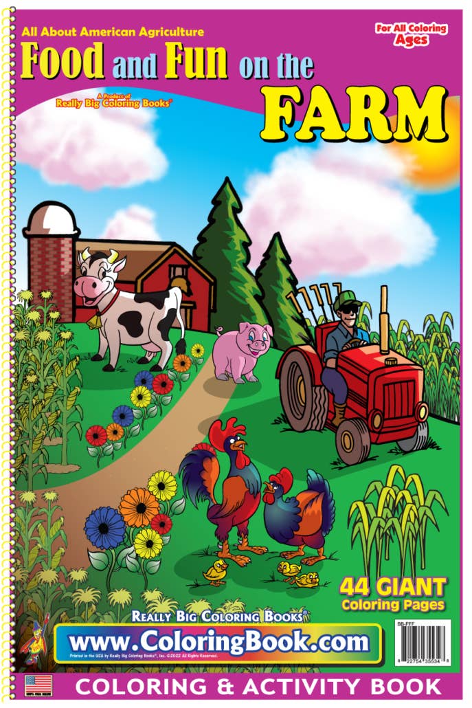 Food and Fun on the Farm Big Coloring Book 12"x 18"