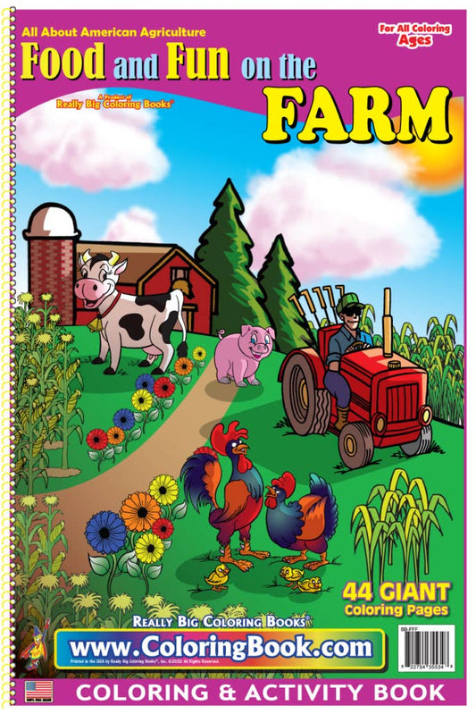 Food and Fun on the Farm Big Coloring Book 12"x 18"