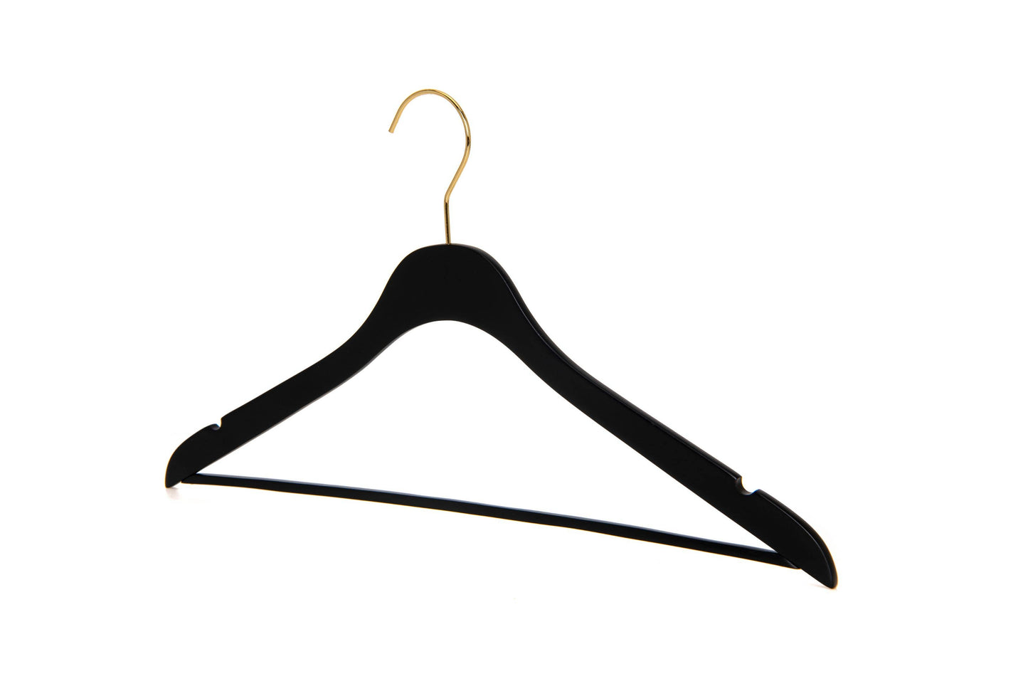 WS70 Ultra Slim Suit Hangers with Pant Bar Black/gold - 100