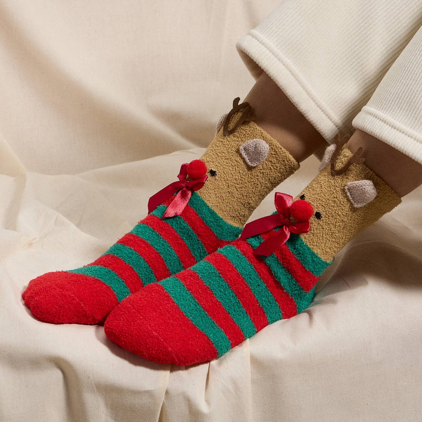 Christmas Fuzzy Socks – Assorted 4-Pair Set for Christmas Gift