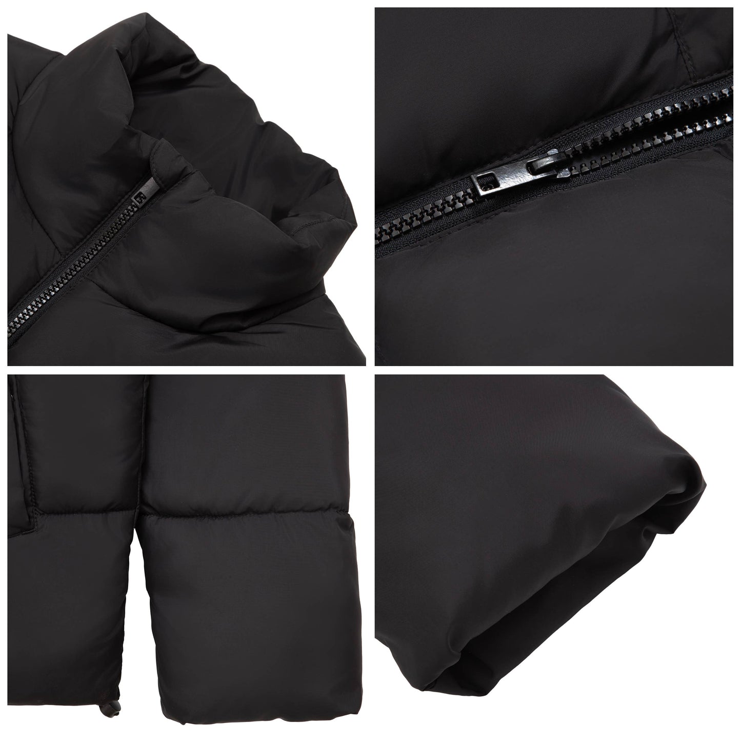 Men's Solid Puffer Coat Stand Up Collar Jacket