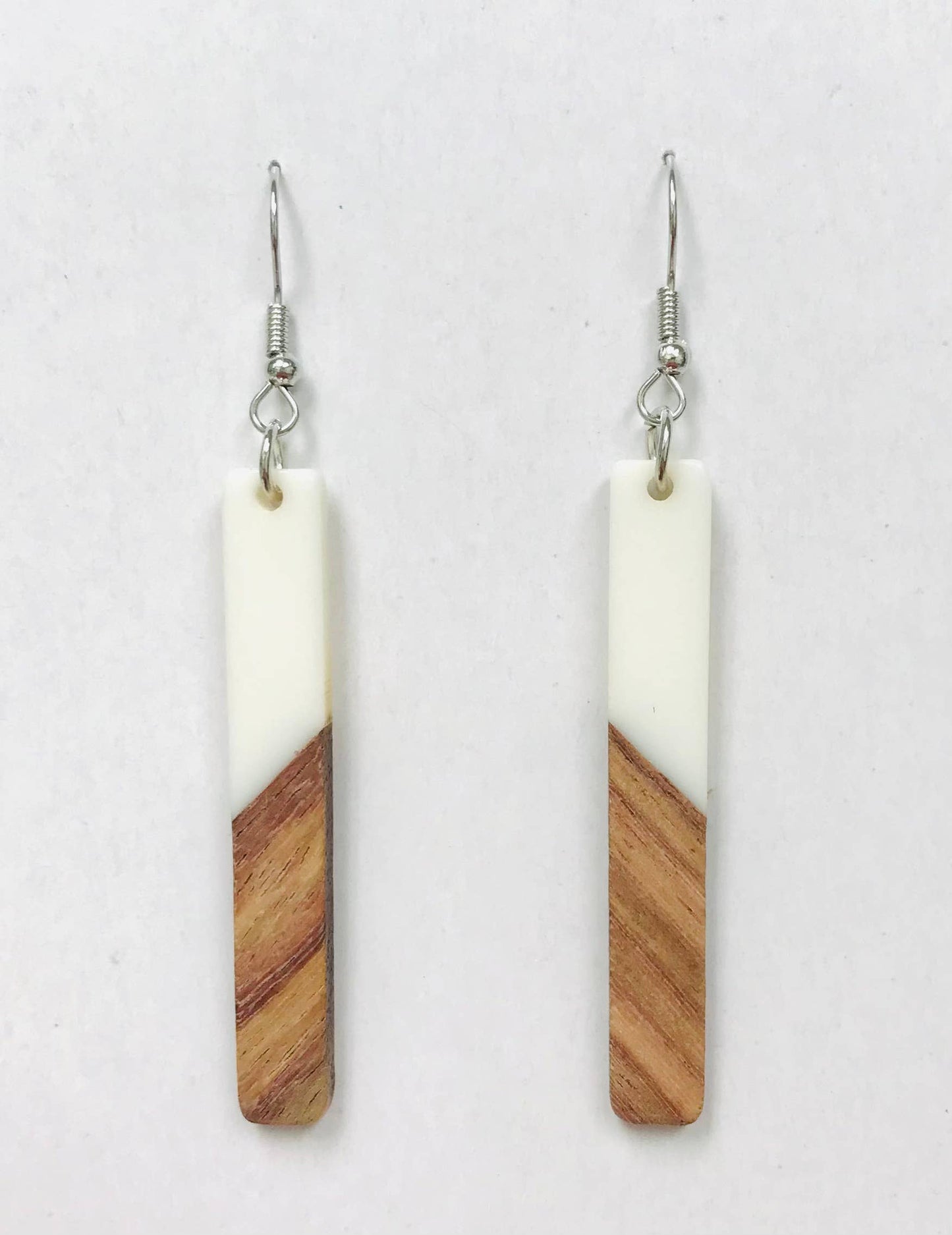 Resin Wood Bar Earrings