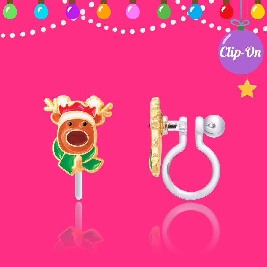 CLIP ON Earrings | Reindeer Magic | Christmas