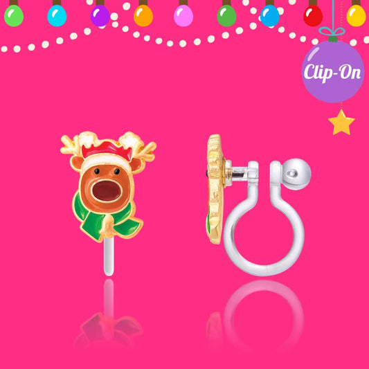 CLIP ON Earrings | Reindeer Magic | Christmas