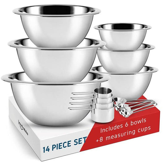 Premium Stainless Steel 6pc Mixing Bowls/Measuring Cups