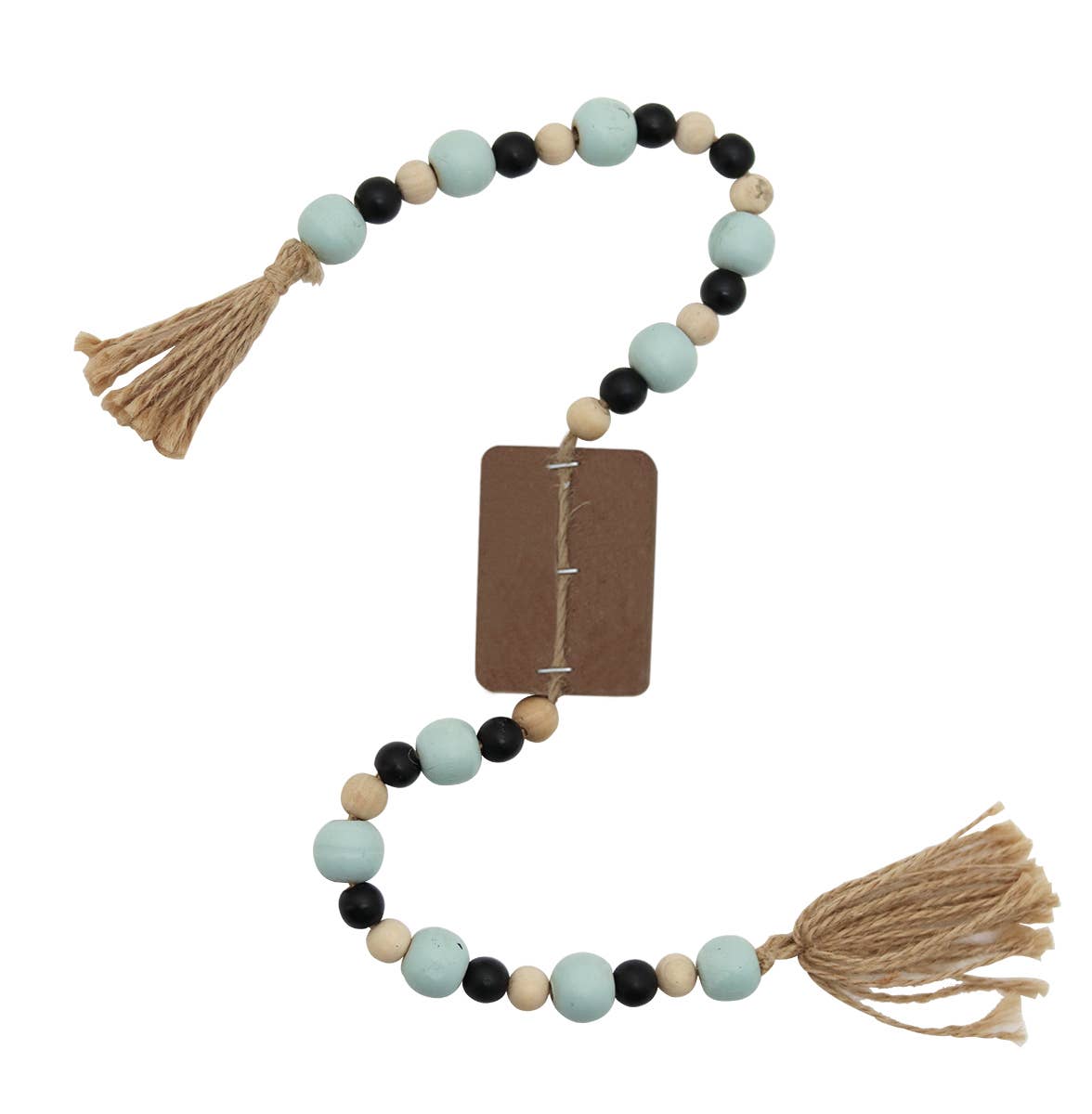 Home Sweet Home Wood Beads Decor with Jute Tassels