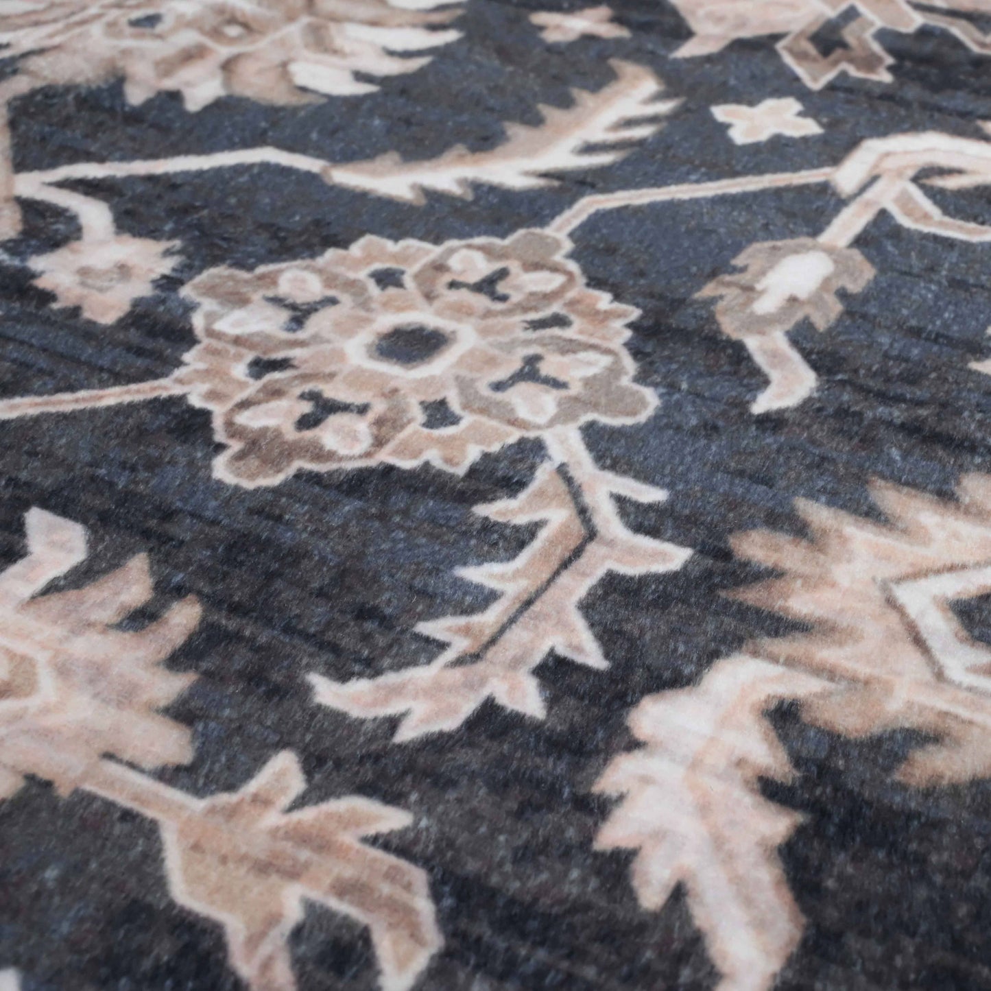 Bibb Home Washable Flannel Printed Accent Rug with Latex Bac