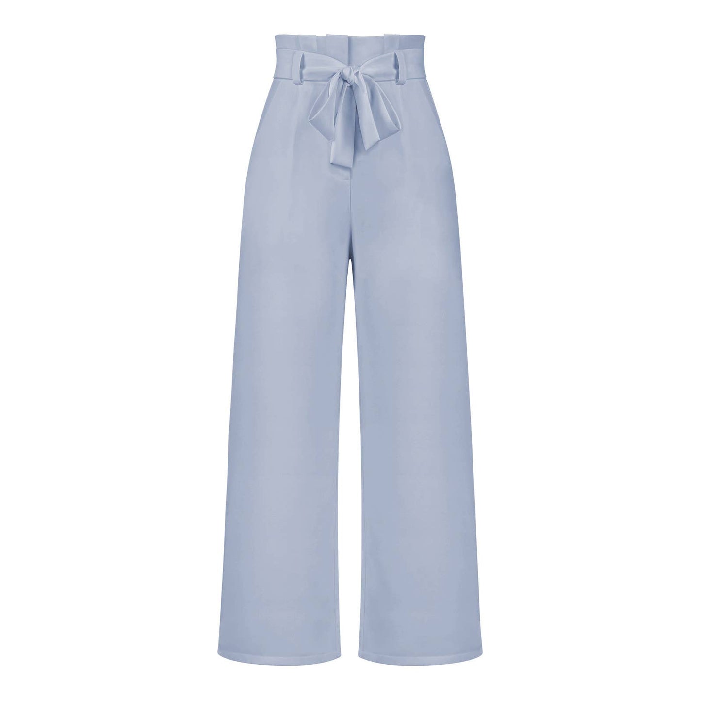 WOMEN TIED WAIST WIDE LEG OFFICE WORK PANTS