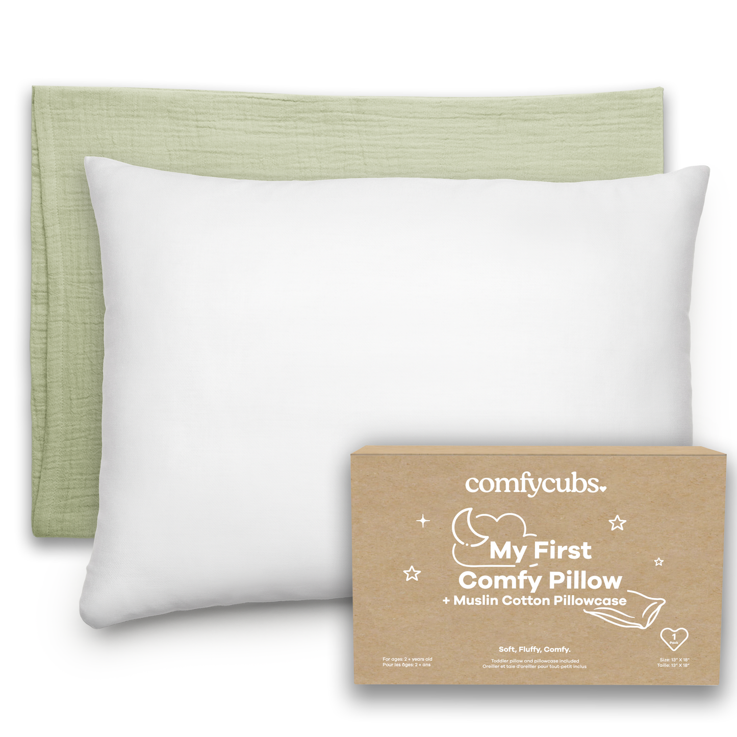 Toddler Pillow, Breathable Kids Travel Pillow by Comfy Cubs