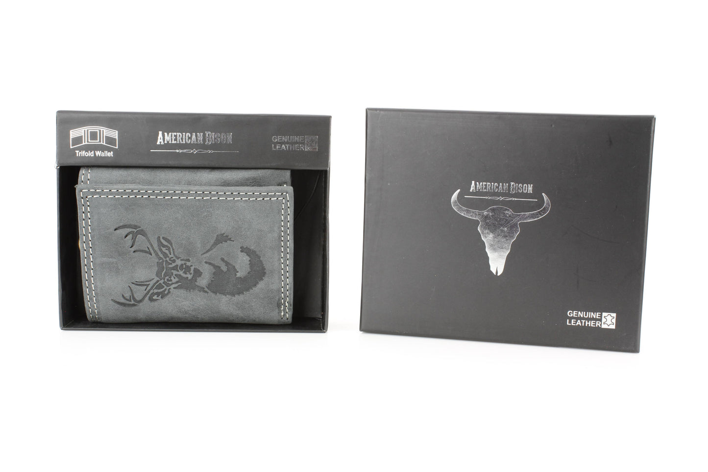 Men’s Tri-Fold Wallet with Deer Emboss ABMWVT 05