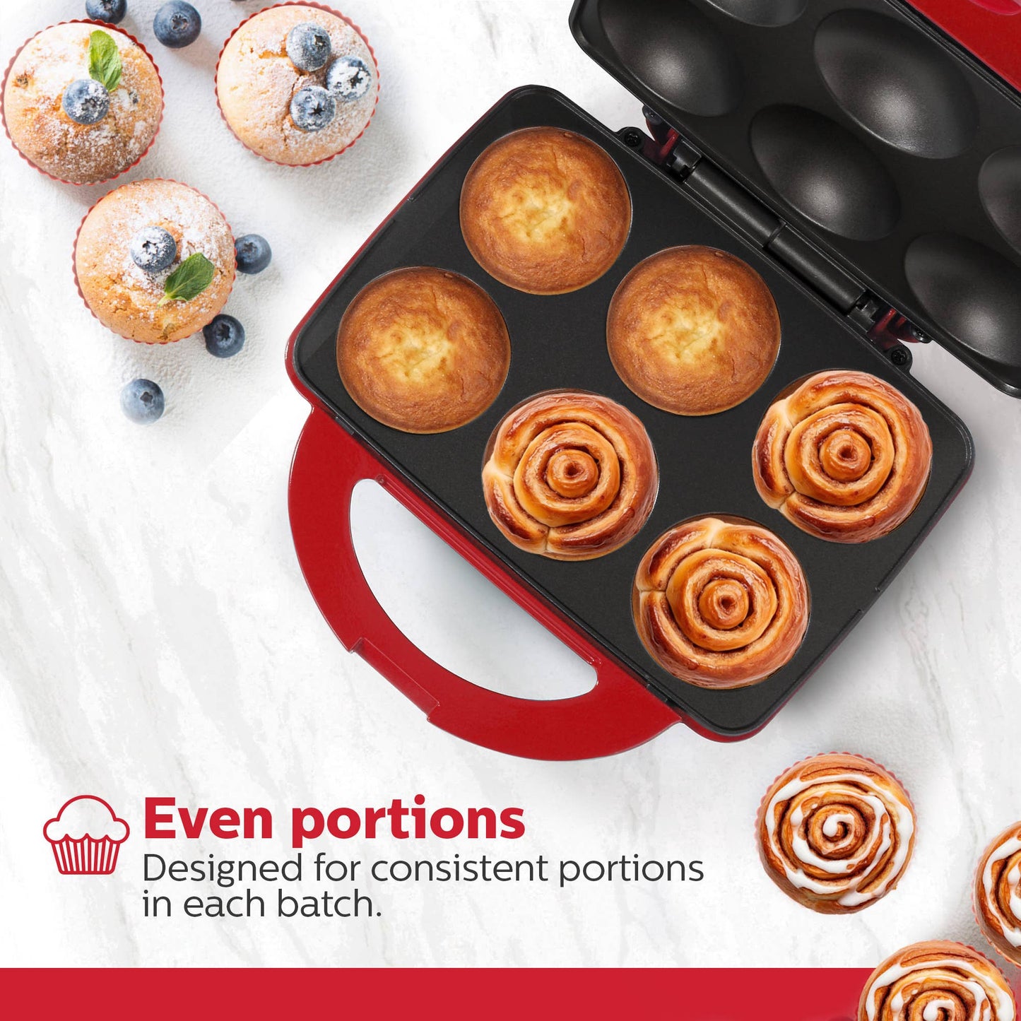 Holstein Housewares Cupcake Maker 6 Full Size Muffins