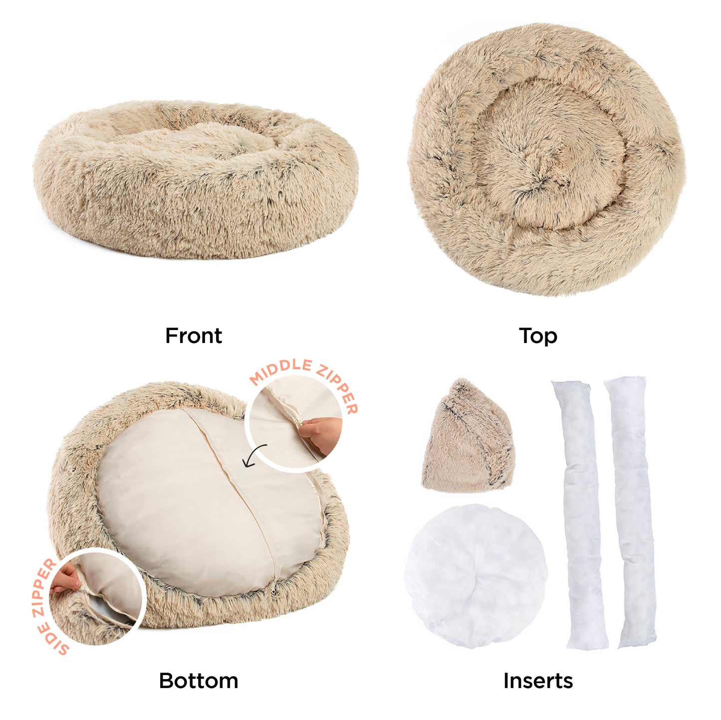 Best Friends by Sheri Donut Shag Taupe 30x30