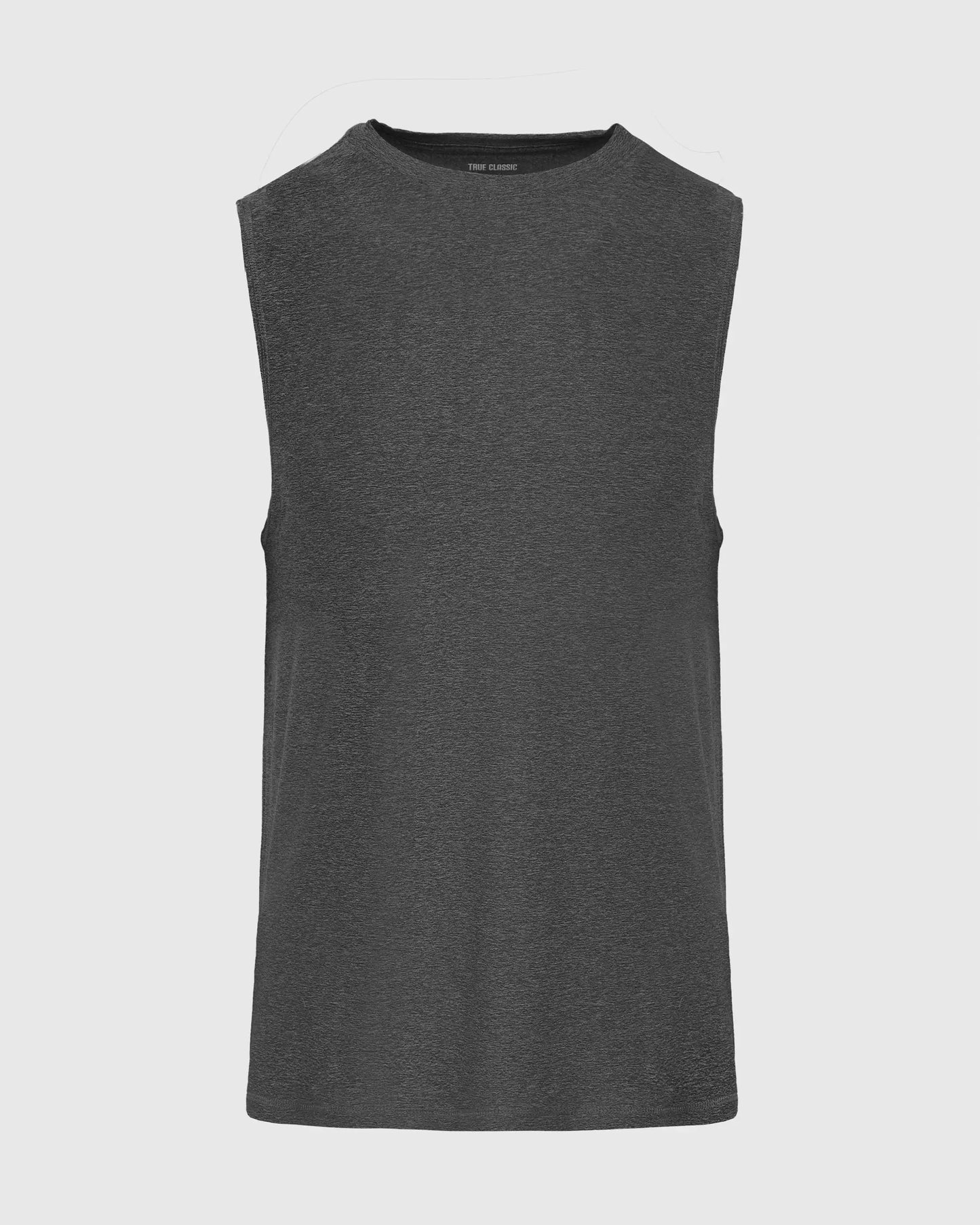 Sleeveless Muscle Tee | Active | Charcoal Heather Gray