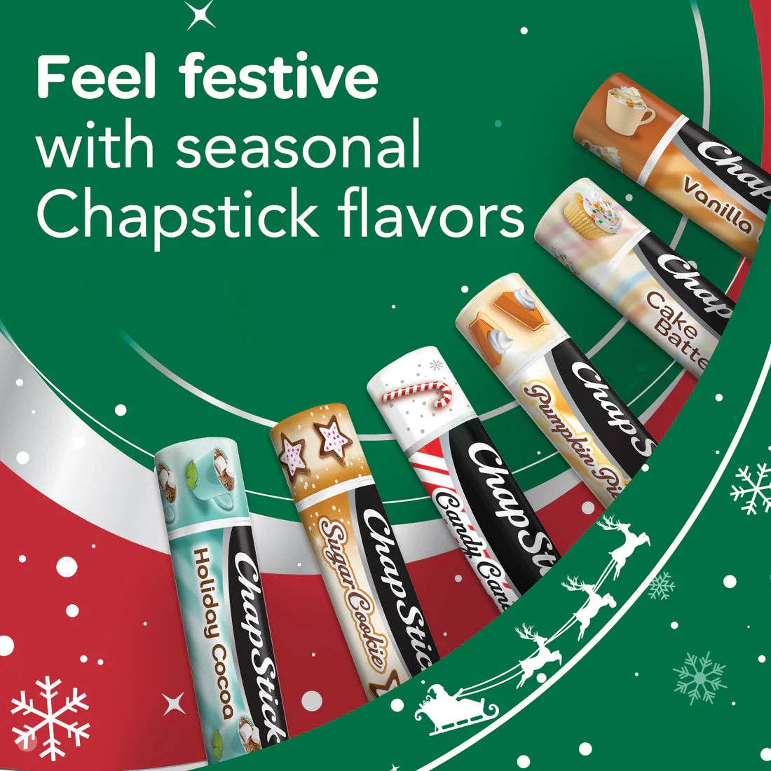 ChapStick Christmas Collection 3 Count Variety Pack: Candy Cane, Hot Chocolate, Sugar Cookie