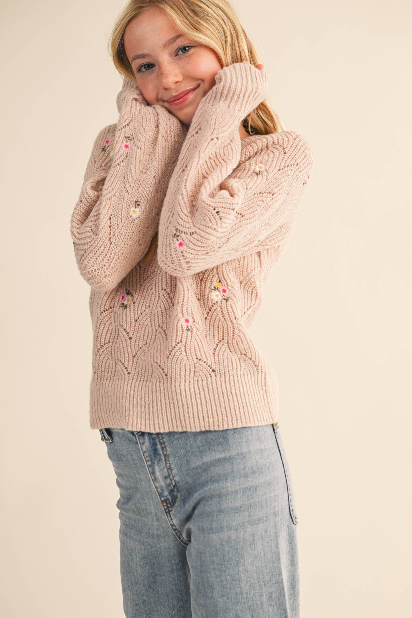 TWEEN KIDS GIRLS RAGLAN SWEATER  (7-14)