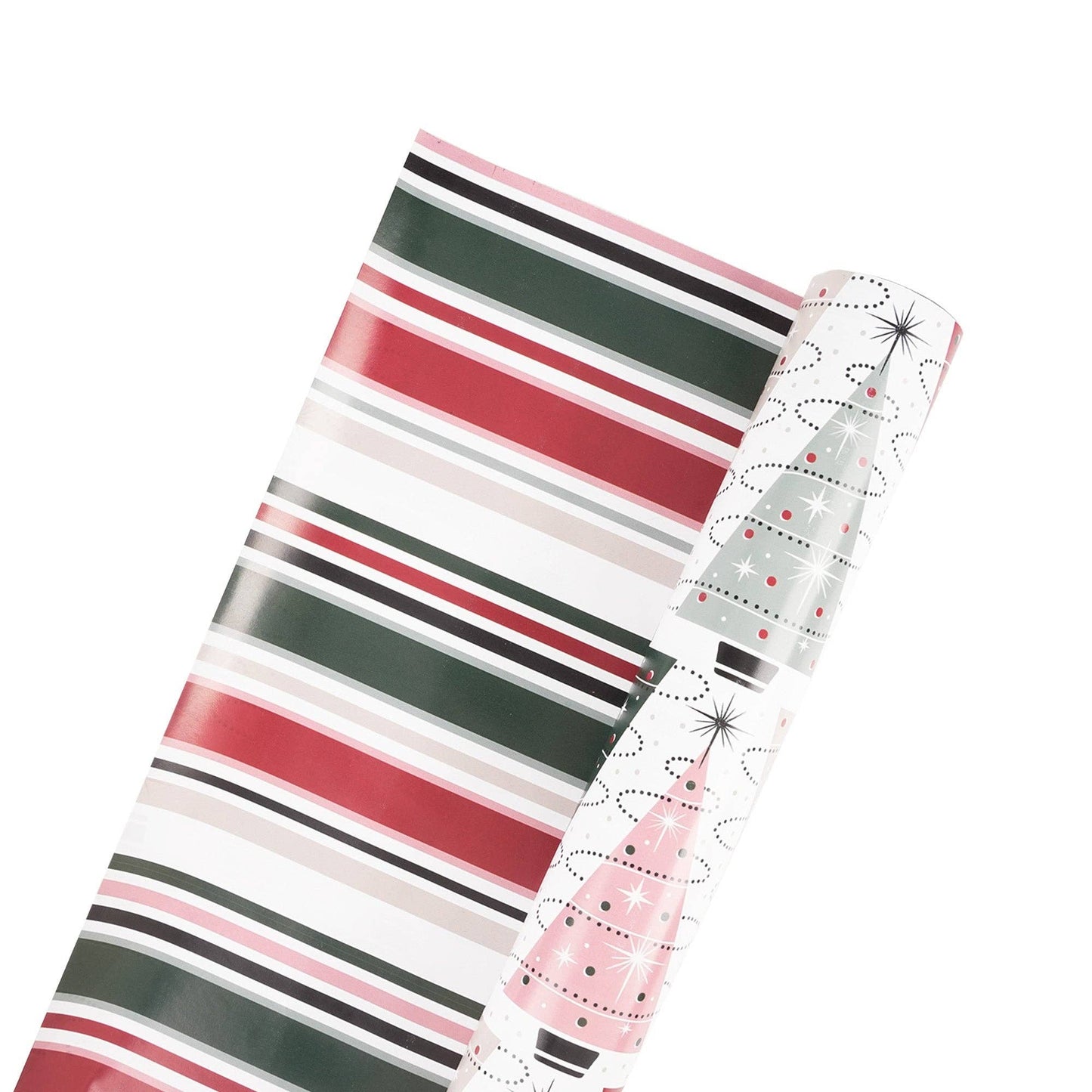 30" x 10' Wrapping Paper | Retro Trees/Retro Multicolor Str