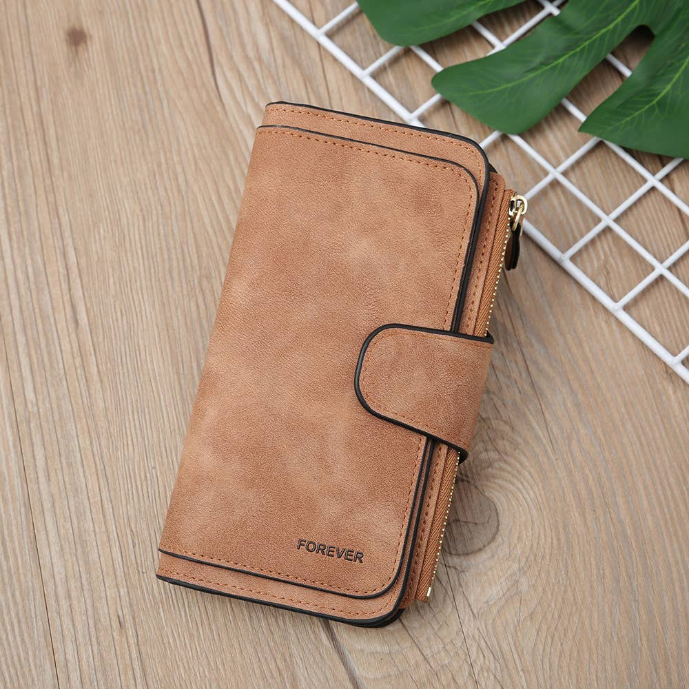 Long women's matte PU multi-purpose women's wallet