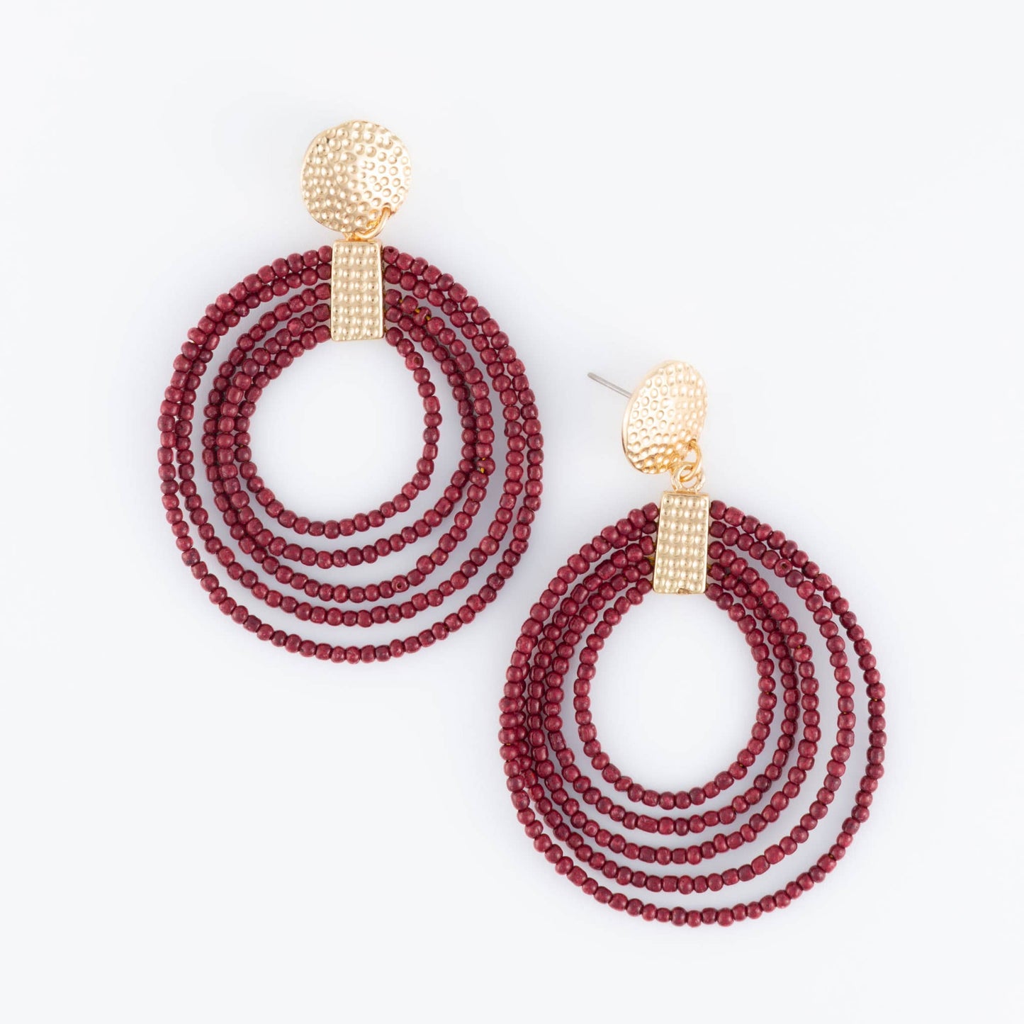 Marise Hoop Seed Bead Nickel-Free Drop Earrings