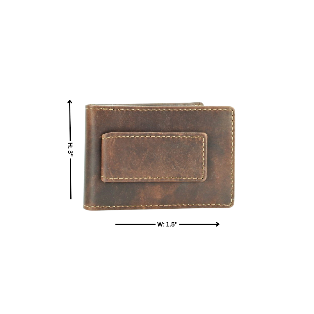 American Bison Bifold Money Clip Card Case 8034