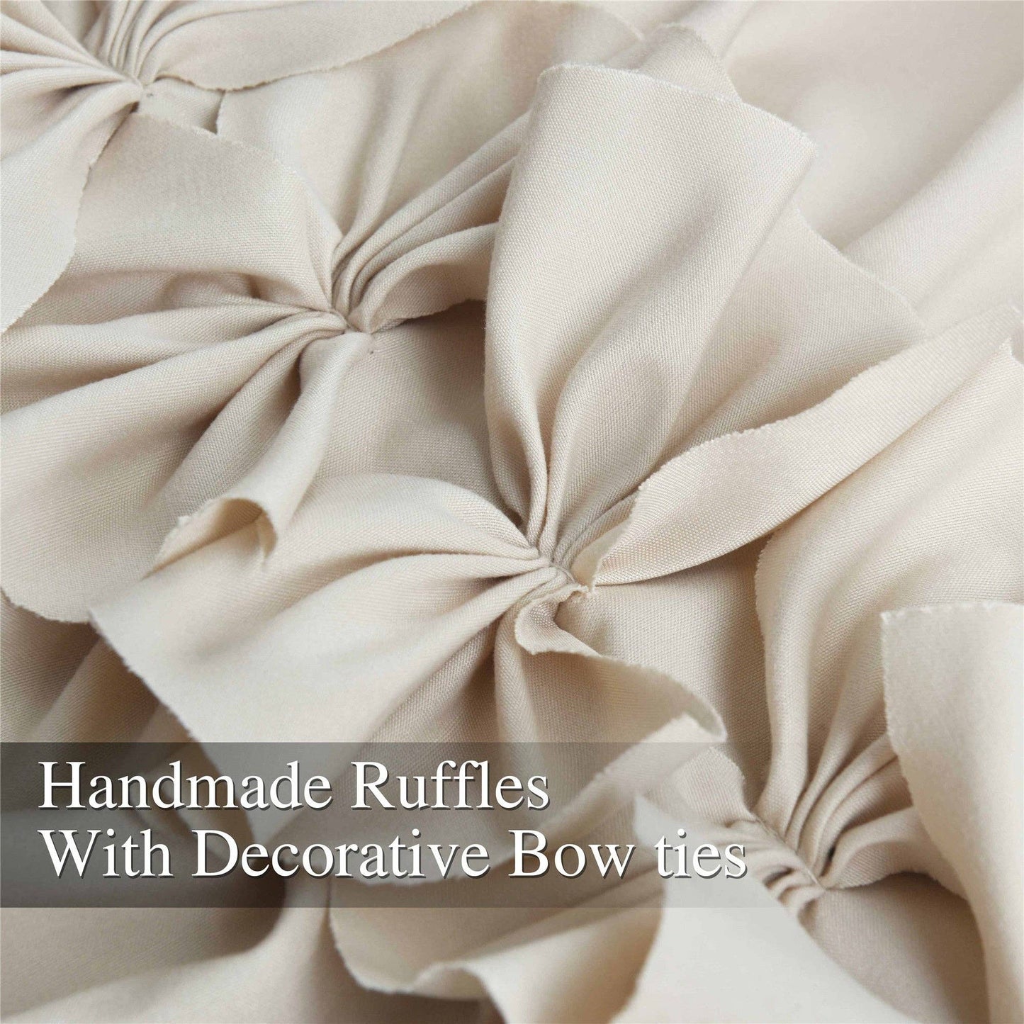 HIG Farmhouse Ruffle Window Curtains with Blackout Liner