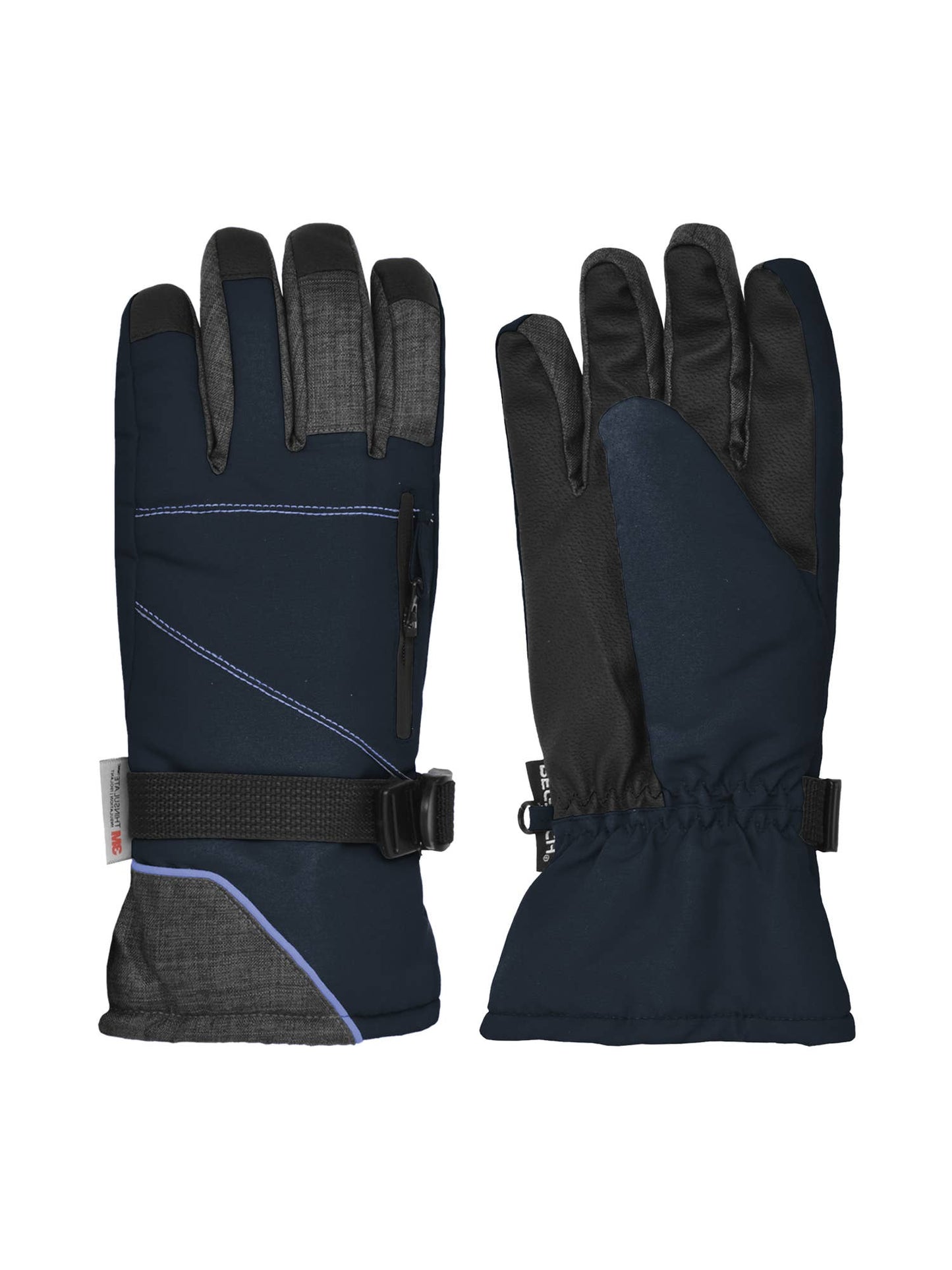 Women's Snowboard Glove, Heather Grey Colorblock