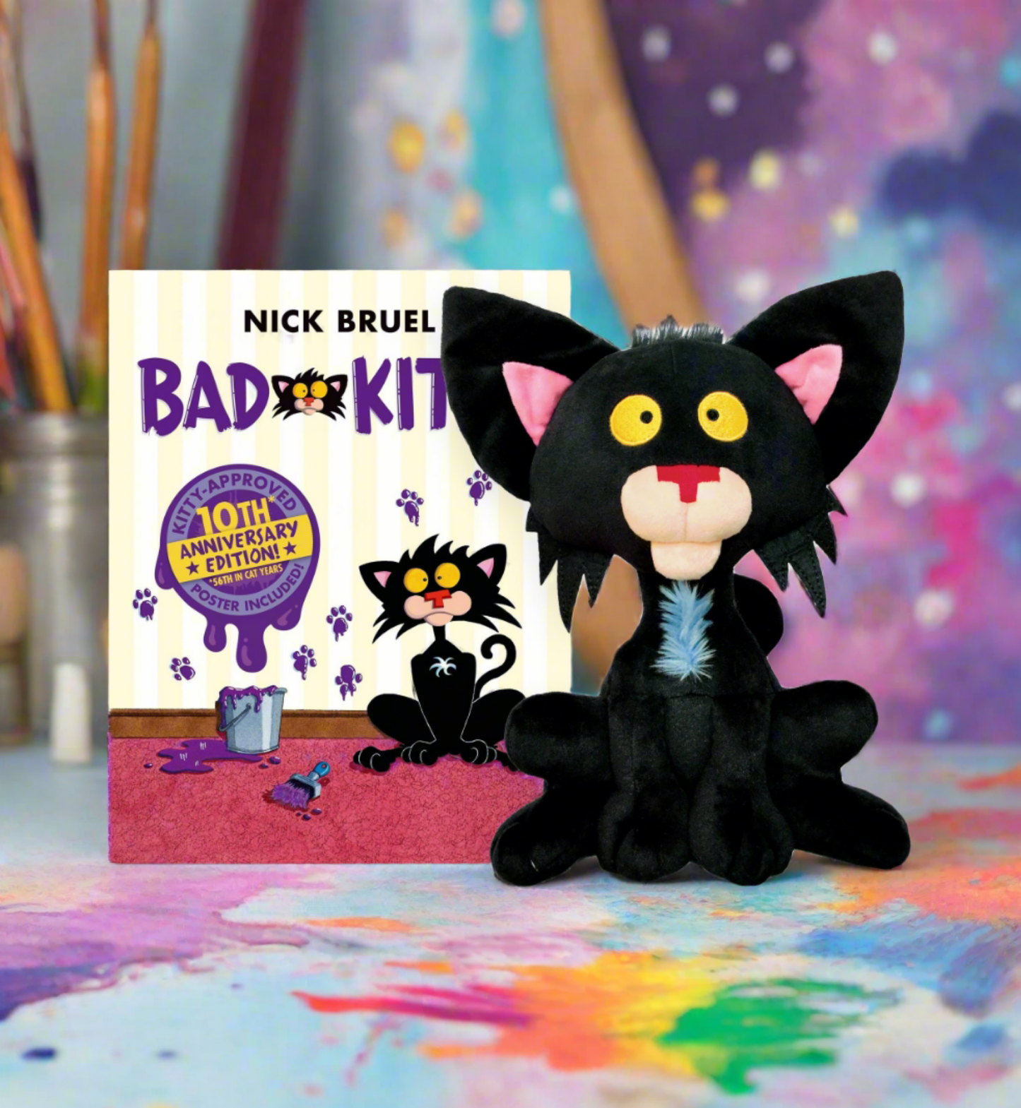Bad Kitty Plush with hardcover book