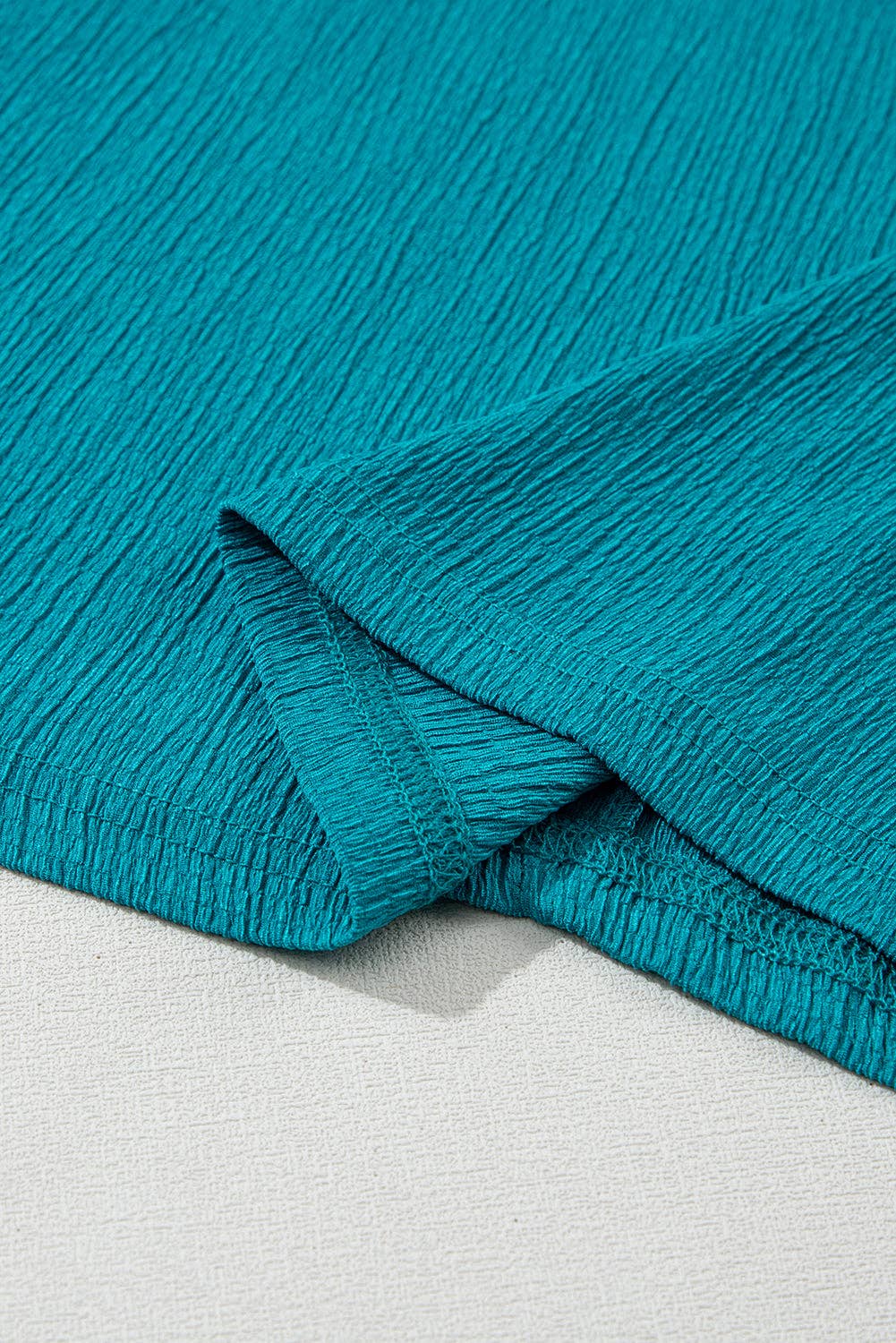 Sapphire Crinkled V Neck Wide Sleeve T-shirt