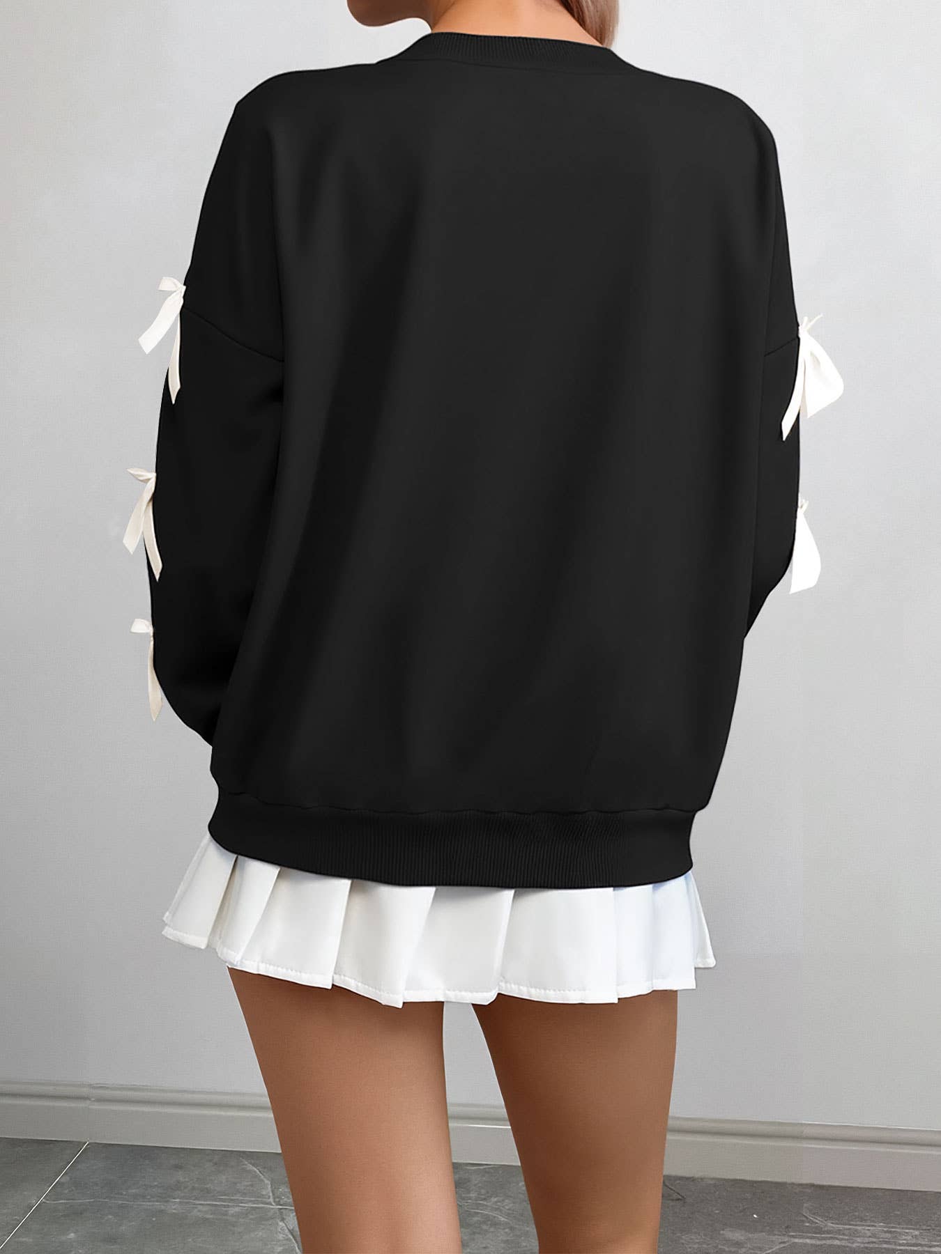 Autumn and winter sweet style top  bow  sweatshirt for women