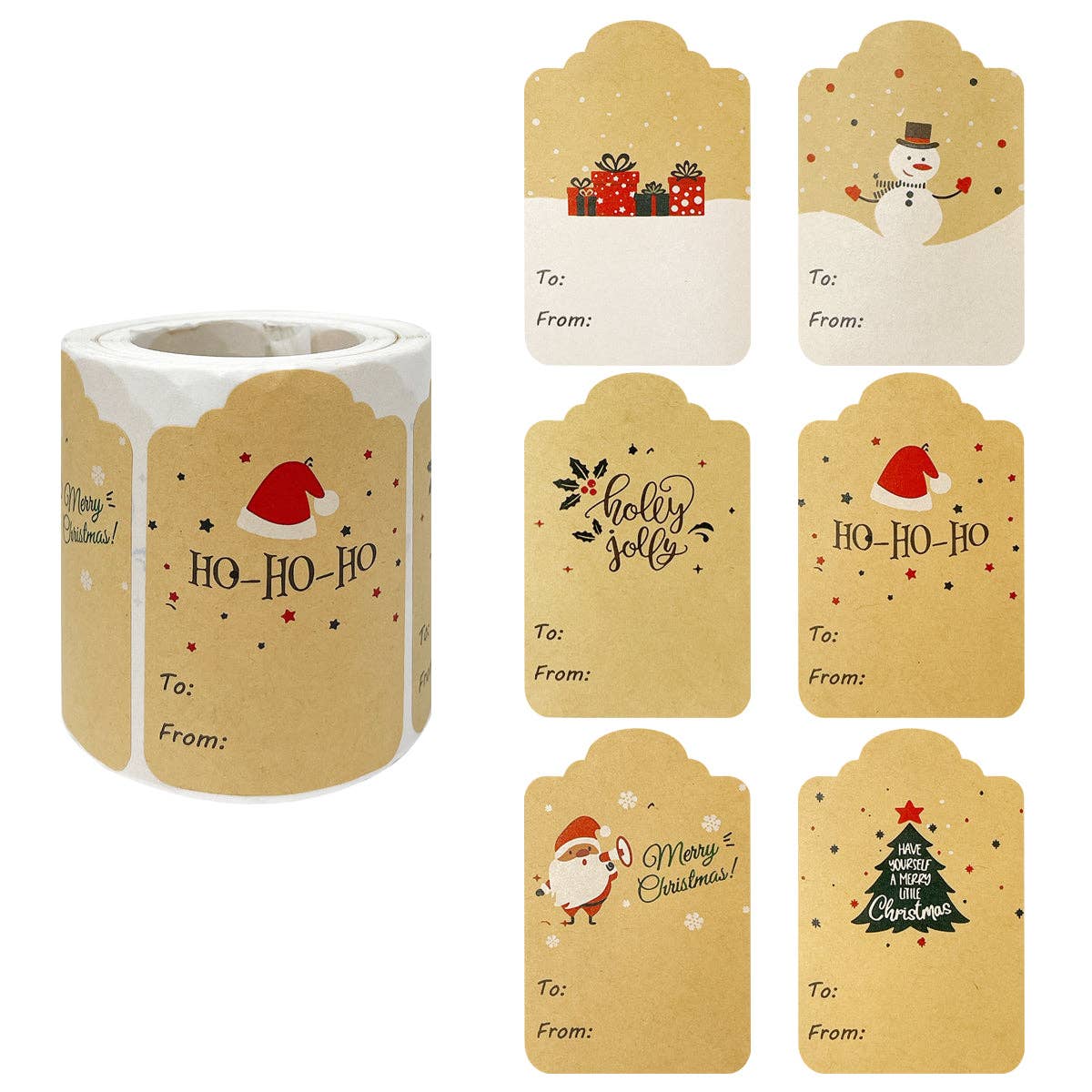 Wrapables Christmas Holiday Gift Tag Stickers and Labels