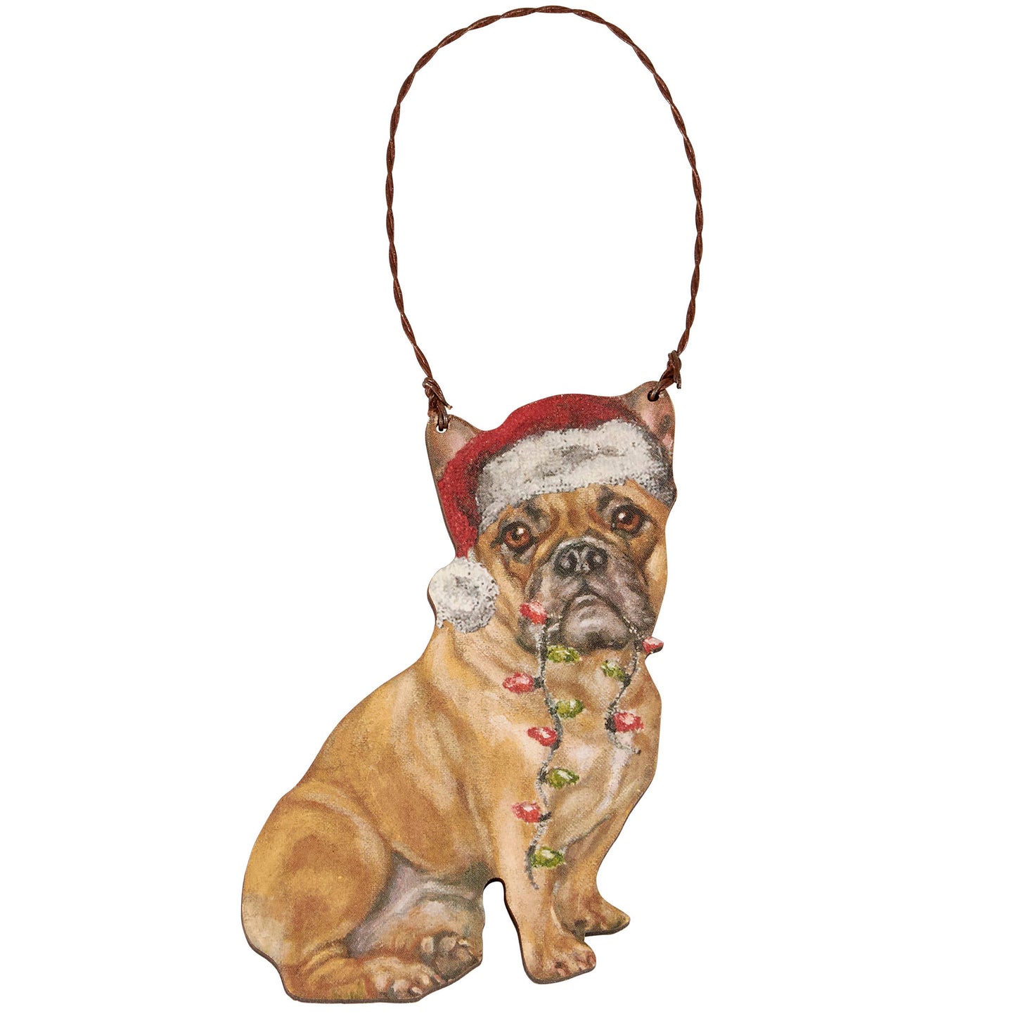 Frenchie Christmas Lights Ornament