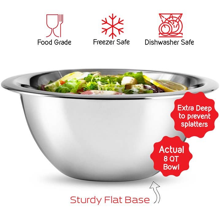 Premium Stainless Steel 6pc Mixing Bowls/Measuring Cups