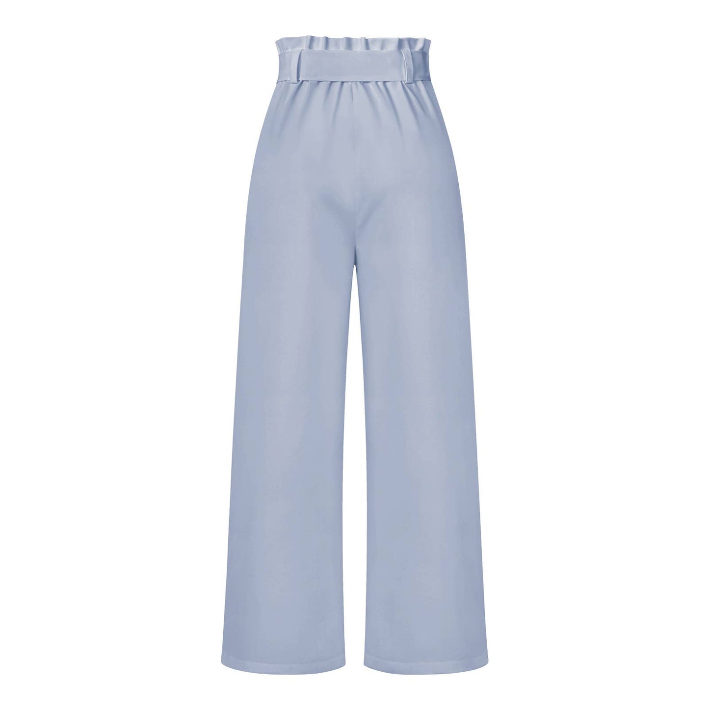 WOMEN TIED WAIST WIDE LEG OFFICE WORK PANTS