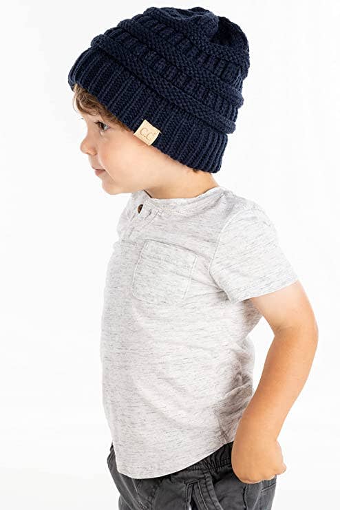 Kids Oversized Beanie (Navy)