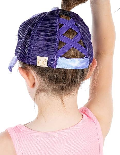 Kids Criss Cross Ponycap - Tie Dye - Purple