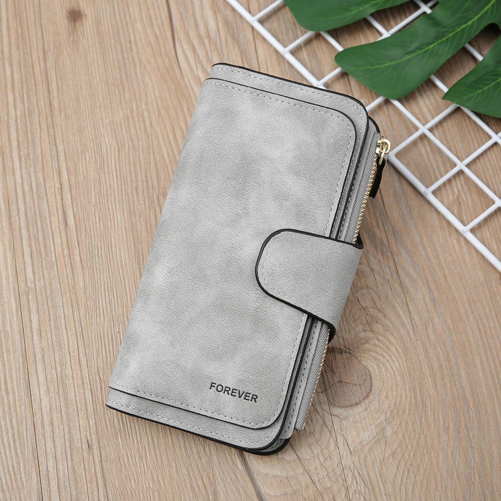 Long women's matte PU multi-purpose women's wallet