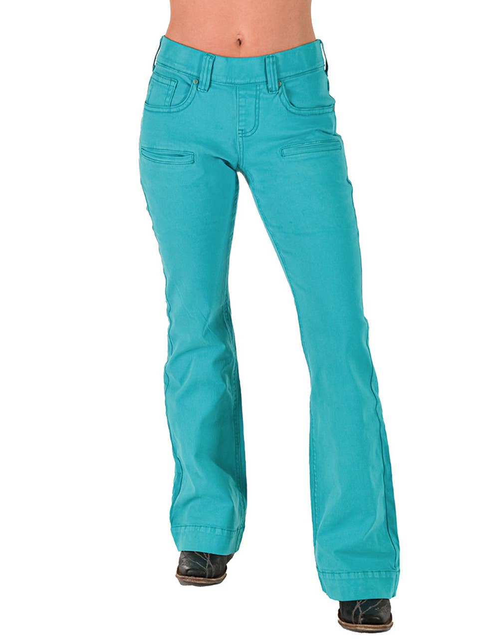 Turquoise Pull-On Trousers