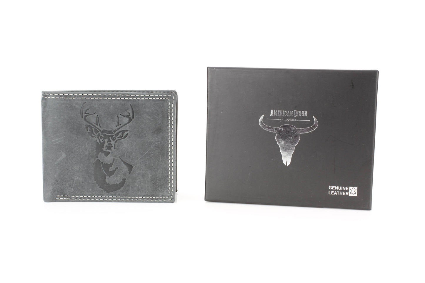 Men’s Bi-Fold Wallet with Deer Antler Emboss ABMWVT 03