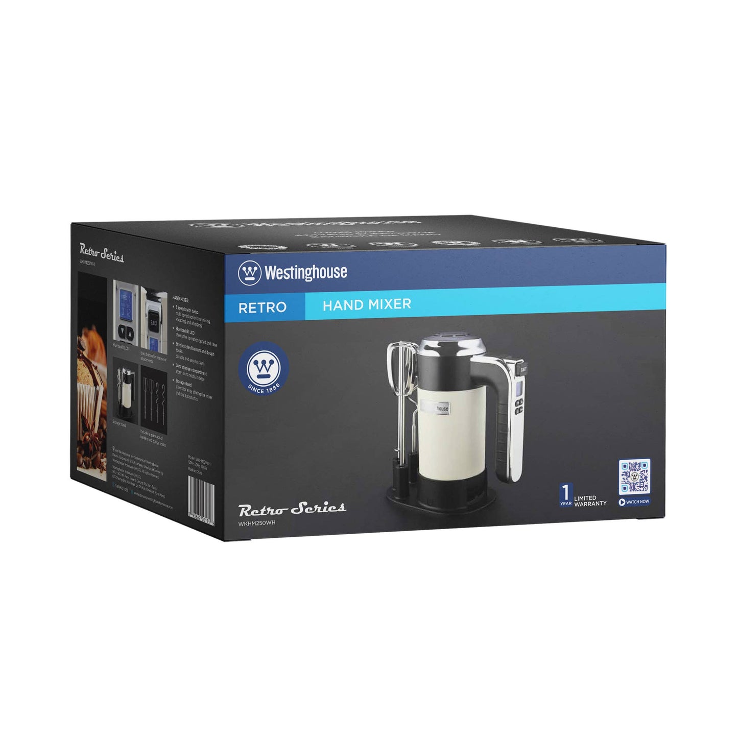 Westinghouse 5-Speed Hand Mixer with Base - Retro Series