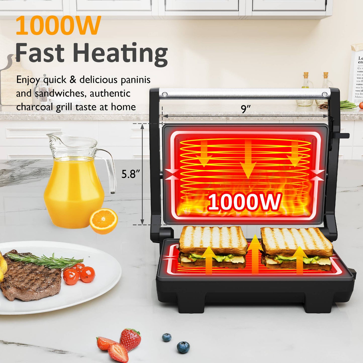 Panini Press Sandwich Maker: Electric Panini Press Grill
