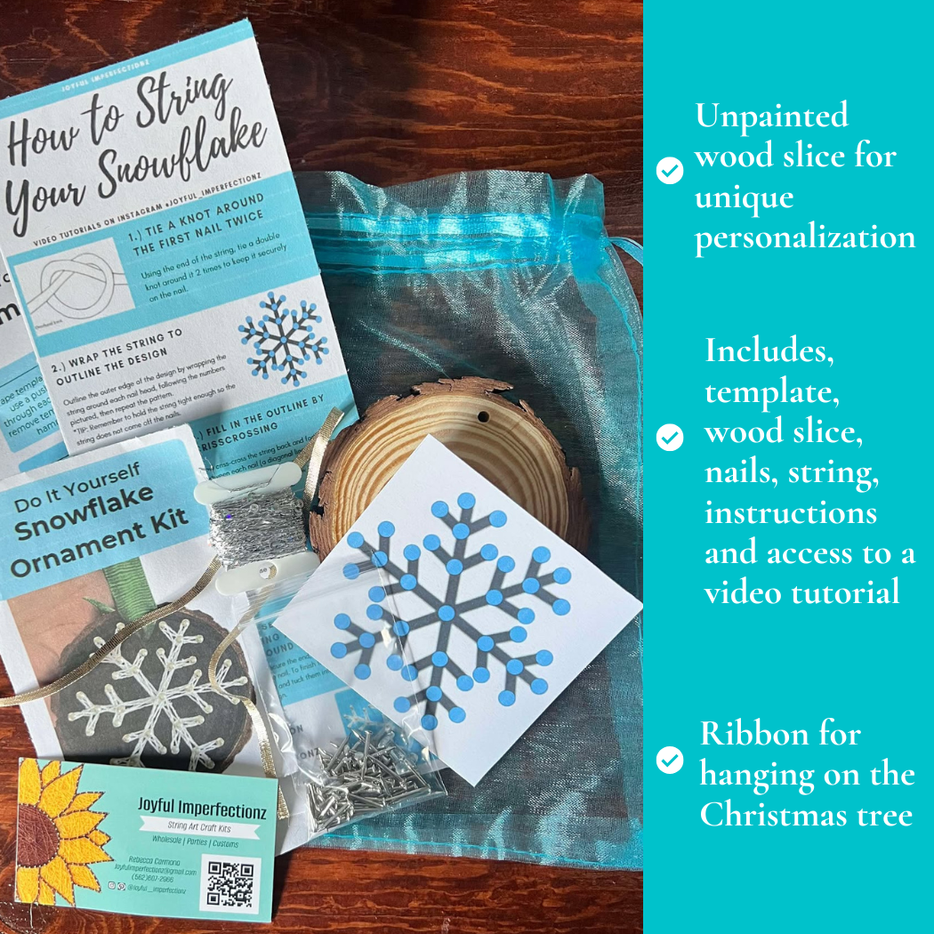 Snowflake String Art Ornament Kit: DIY Christmas Craft