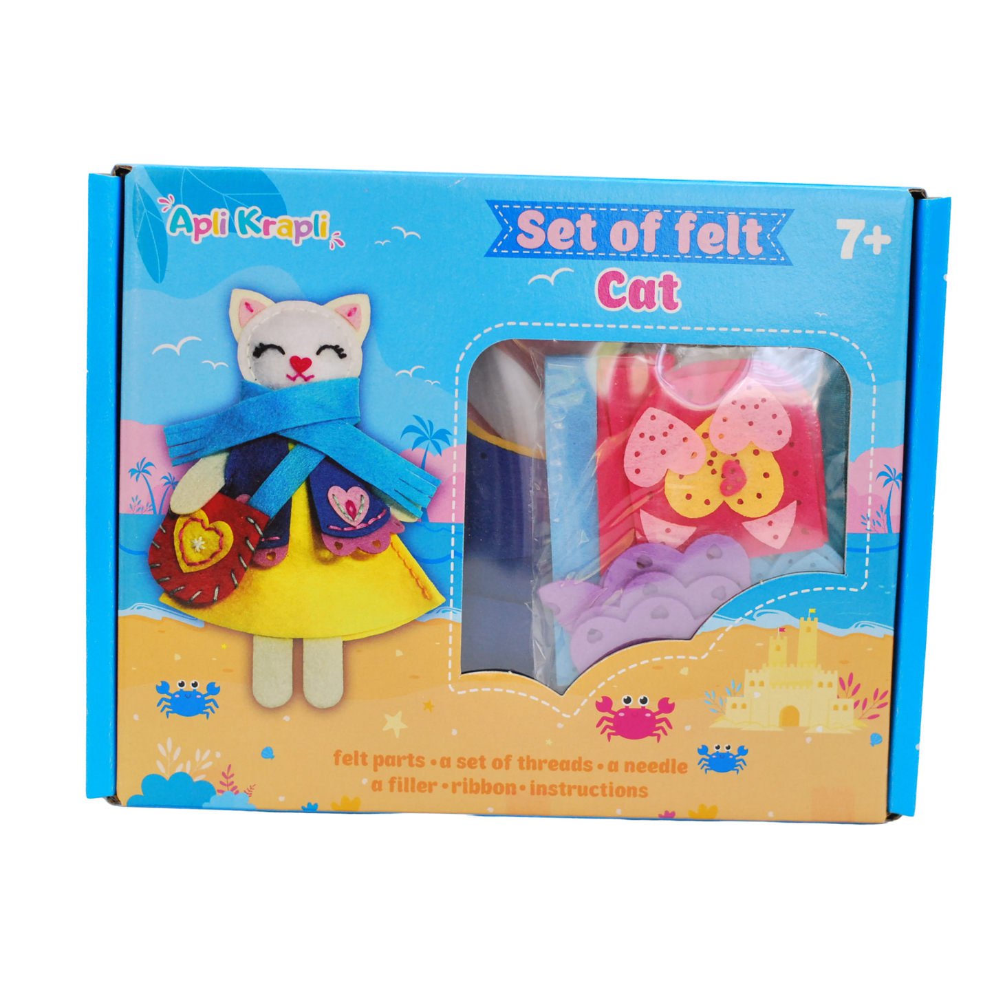 APLI Krapli — Felt Toy: toy Cat — Ages 6+