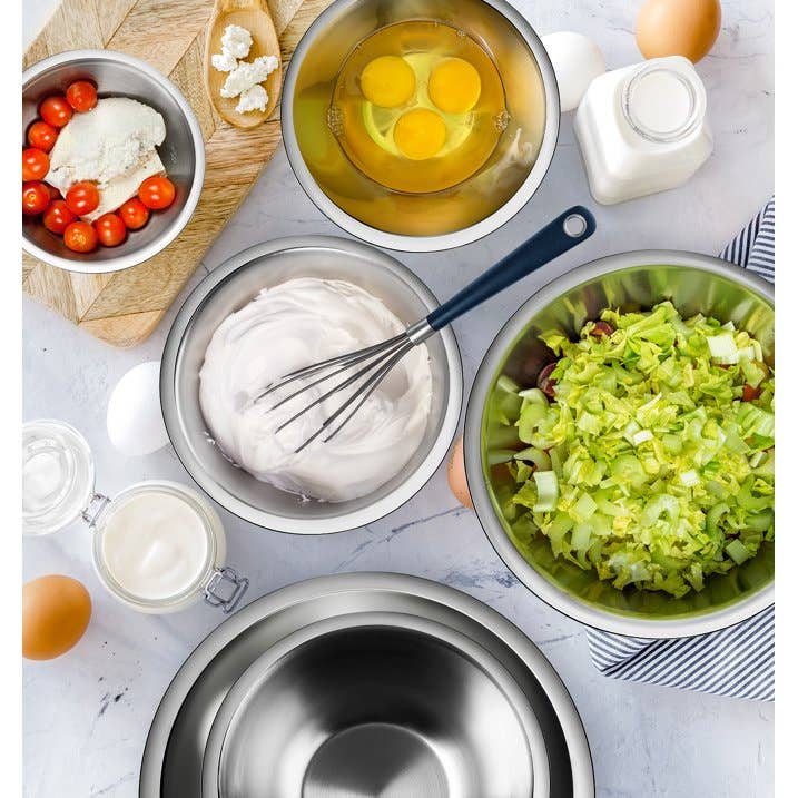 Premium Stainless Steel 6pc Mixing Bowls/Measuring Cups