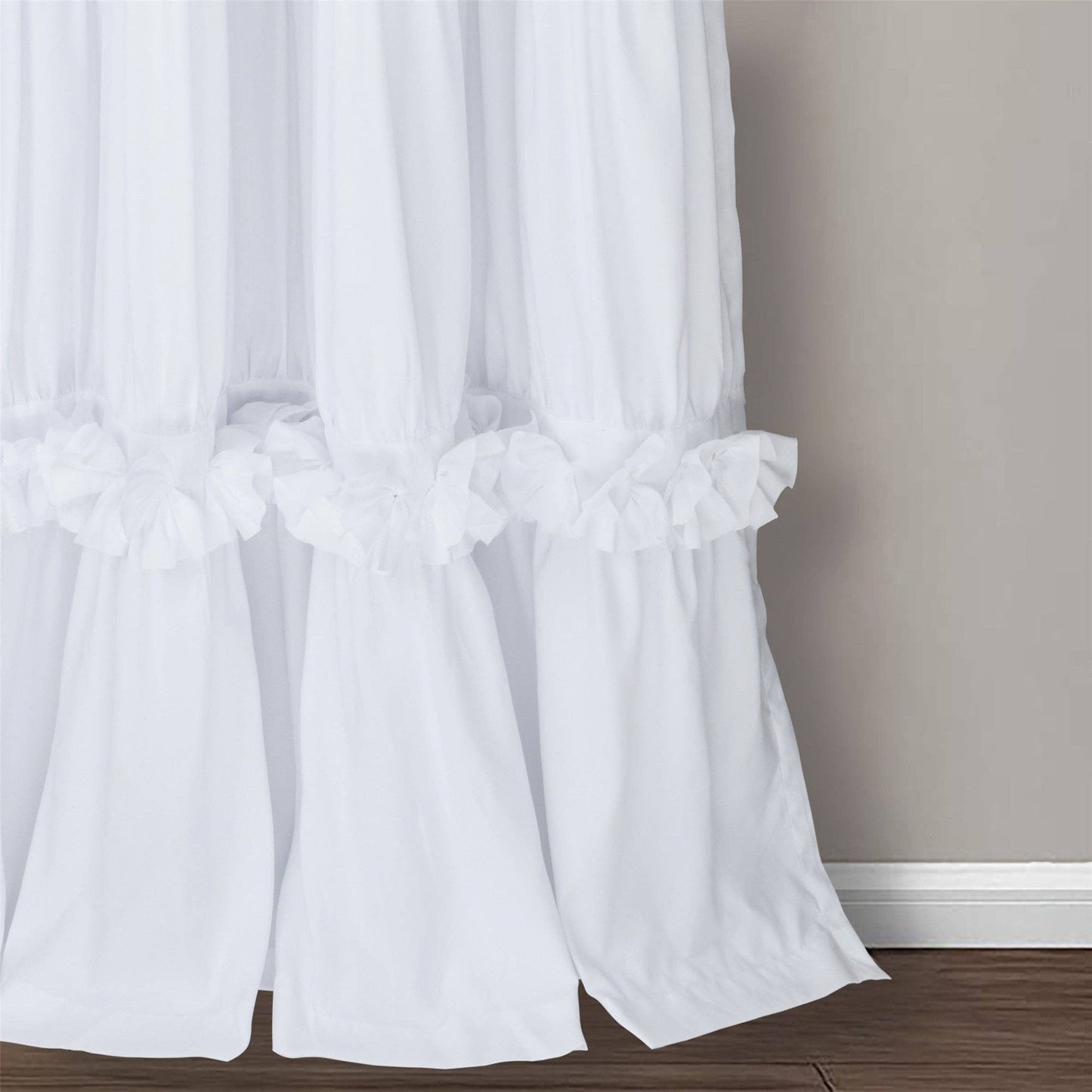 HIG Farmhouse Ruffle Window Curtains with Blackout Liner