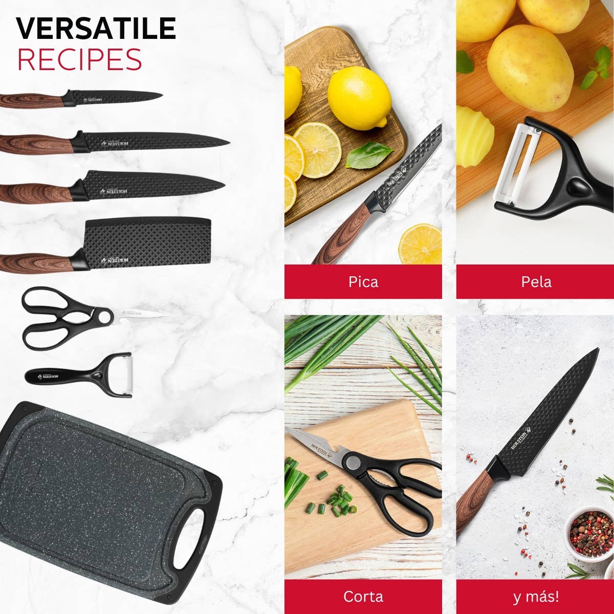 7 PIECE CUTTING BOARD & KNIFE SET