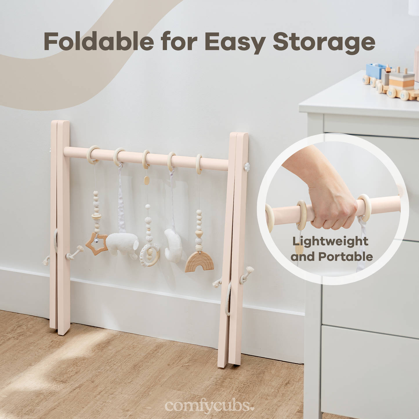 Wooden Baby Play Gym, Baby Activity Gym by Comfy Cubs