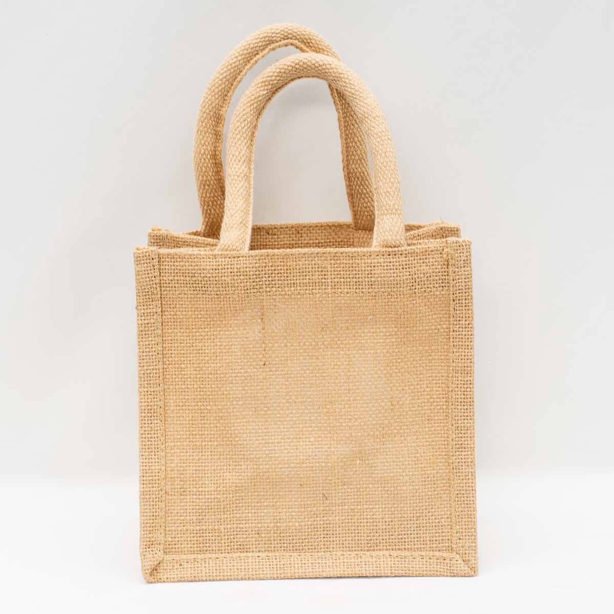 Jute Petite Gift Tote   Natural   7x7x5